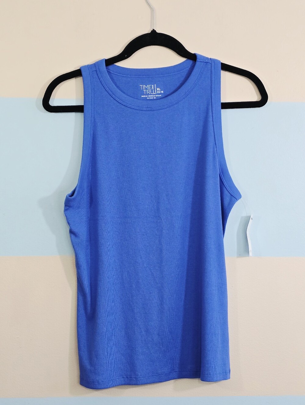 Time and Tru Blue Ribbed Tank Top - Women's - Picture 2 of 7